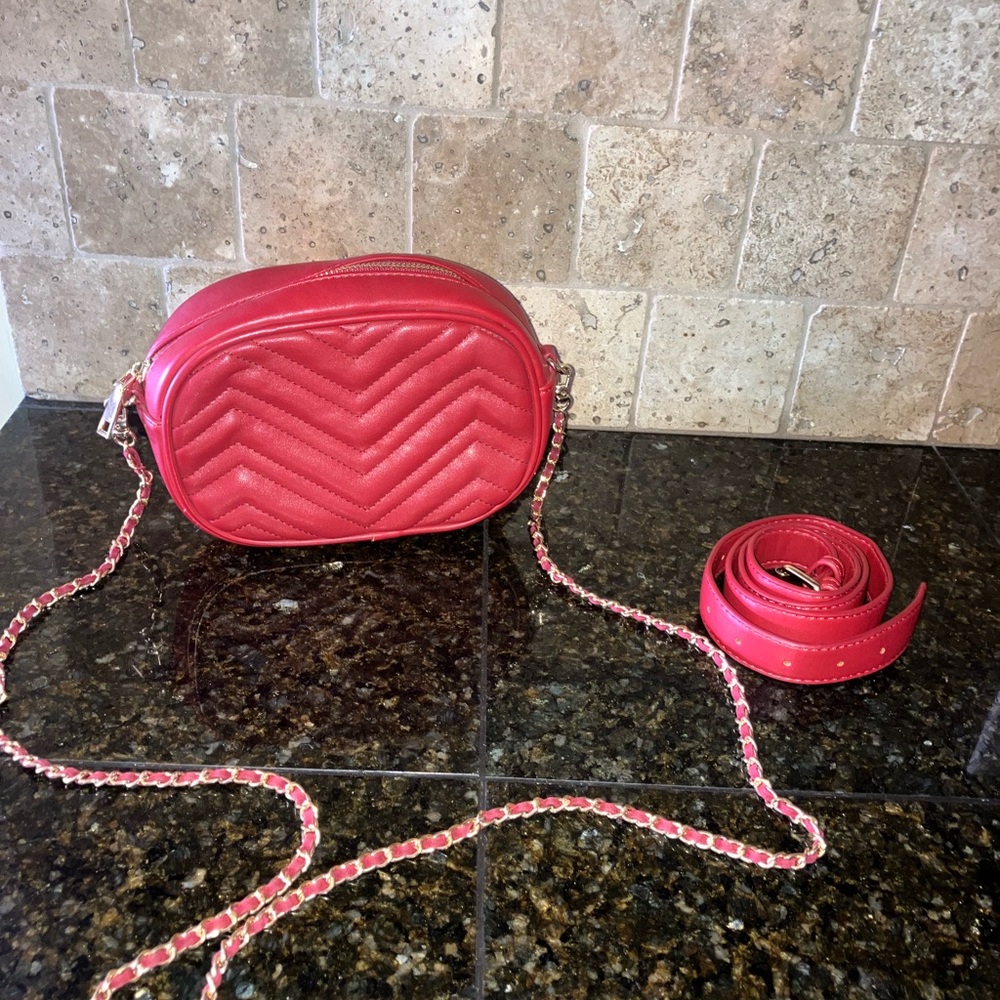 Red leather purse